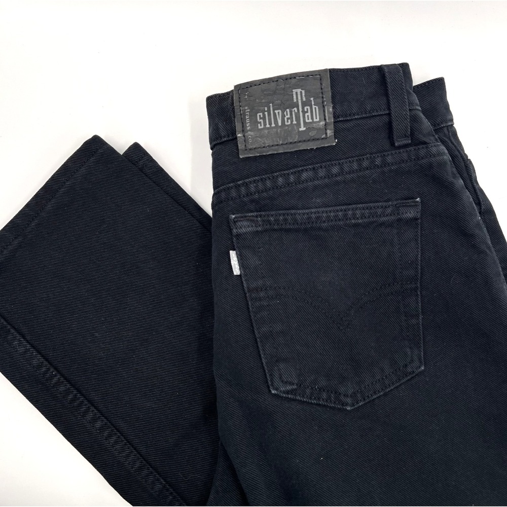 SILVERTAB Women's Junior's 9 Vintage MADE IN USA Black Slim-Fit High-Rise Jeans